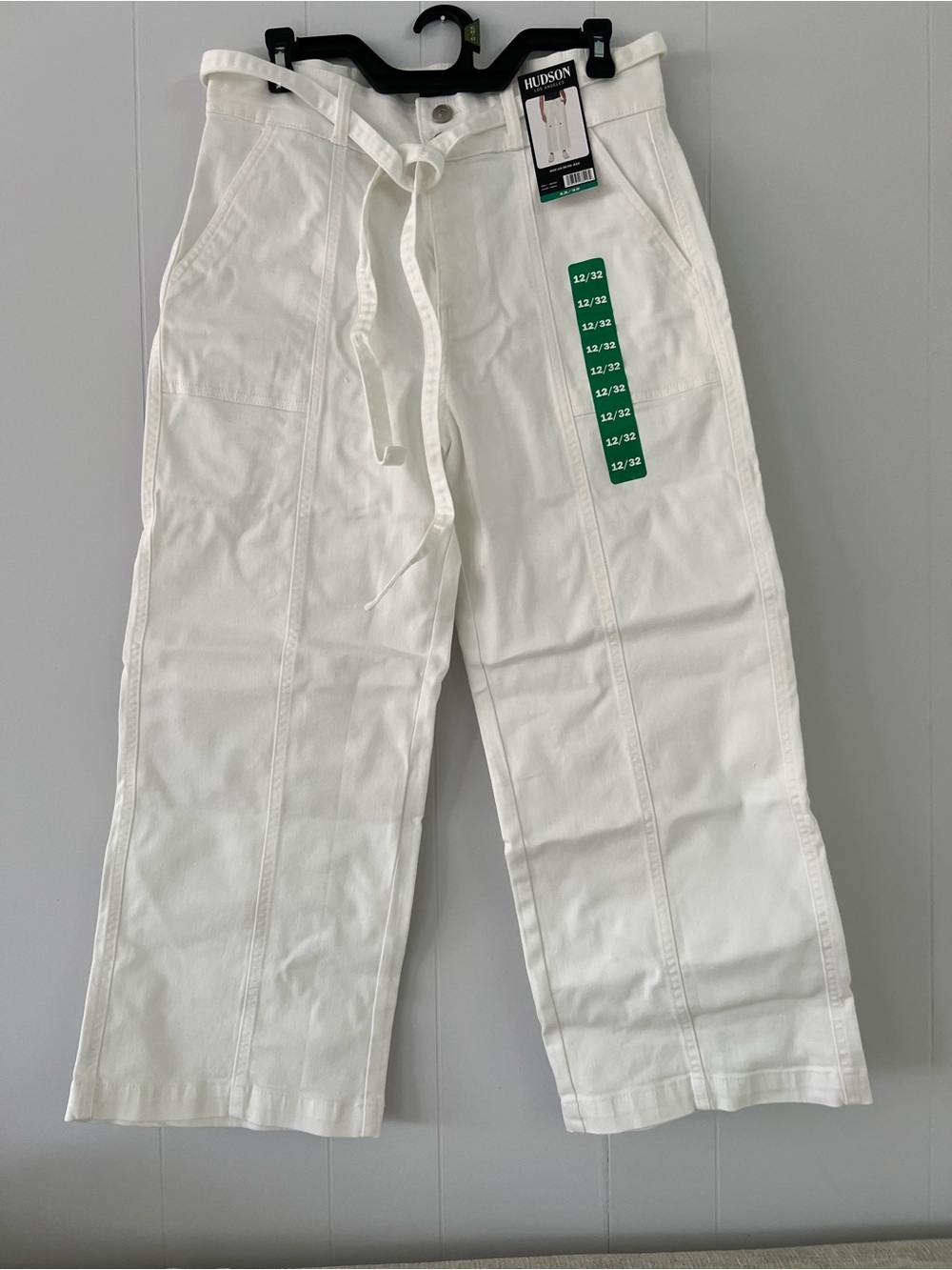 Hudson Jeans Cream Wide-Leg Belted Jean 

#17